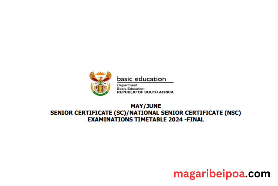 matric Rewrite timetable 2024 May/June (Download it here)
