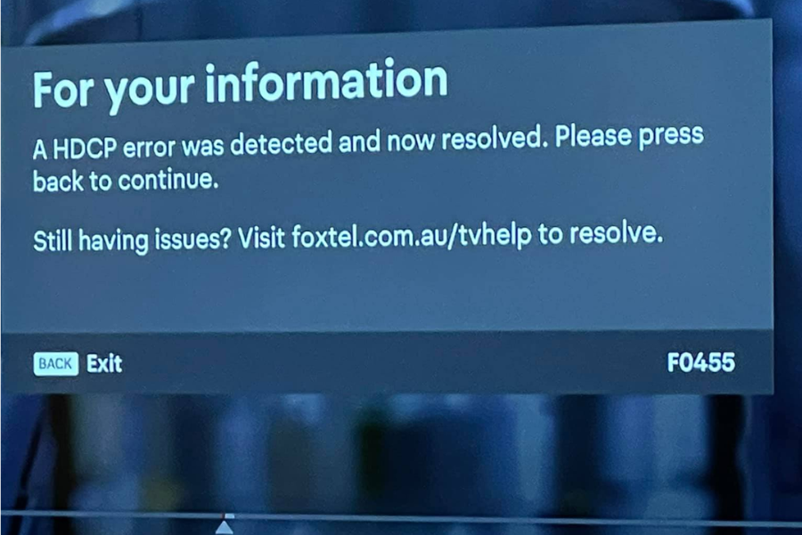 How to Fix Foxtel HDCP Error